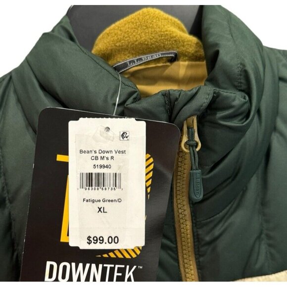 L.L. Bean Men’s Size XL Down Color Block Sleeveless Vest - Picture 9 of 11